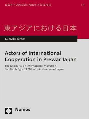 cover image of Actors of International Cooperation in Prewar Japan